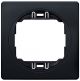 EON E6801.E1E One-gang frame 80x80, soft-touch black with black holder