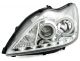 Φανάρια εμπρός led angel eyes για Ford Focus (2008-2011) - chrome , με λάμπες (Η1) - σετ 2τμχ.