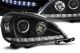 Φανάρια εμπρός led για Mercedes ML W163 (2002-2005) - μαύρα , χωρίς λάμπες (Η7) - σετ 2τμχ.