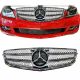 Μάσκα Για Mercedes-Benz C-Class W204 07-14 Amg C63 Look Με 2 Γρίλιες Μαύρο/Χρώμιο 1 Τεμάχιο (CAR0010318)