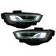 Μπροστινά Φανάρια Set Για Audi A3 8V 16-18 DRL Full Led & Led Signal Μαύρα Upgrade Από Εργοστασιακό Xenon Carner (CAR0031433)