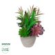 GloboStar® Artificial Garden SUCCULENT VARIUS PLANT POTTED 21039 Διακοσμητικό Φυτό Μίξ Μ17 x Υ20cm