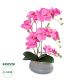 GloboStar® Artificial Garden PINK ORCHID 21121 Διακοσμητικό Φυτό Έντονο Ροζ Ορχιδέα Υ43cm