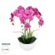 GloboStar® Artificial Garden DARK PINK ORCHID 21123 Διακοσμητικό Φυτό Φούξια Ορχιδέα Υ50cm