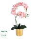 GloboStar® Artificial Garden SALMON PINK ORCHID 21129 Διακοσμητικό Φυτό Φούξια Ορχιδέα Υ43cm