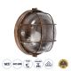 GloboStar® BOATLIGHT 61587 Vintage Industrial Φωτιστικό Τοίχου - Απλίκα - Καραβοχελώνα Εξωτερικού Χώρου Μονόφωτο 1 x E27 AC220-240V Αδιάβροχο IP65 - Σώμα Αλουμινίου & Tempered Glass - Φ17.5 x Υ9cm - Αντικέ Μπρονζέ - Στρόγγυλο - 5 Years Warranty