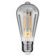 GloboStar® 99076 Λάμπα E27 ST64 Αχλάδι LED LONG FILAMENT 8W 800 lm 320° AC 85-265V Edison Retro με Φιμέ Γυαλί Θερμό Λευκό 2700 K Dimmable