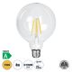 GloboStar® 99085 Λάμπα LED Long Filament E27 G125 Γλόμπος 4W 840lm 360° AC 220-240V IP20 Φ12.5 x Υ13.8cm Θερμό Λευκό 2700K με Διάφανο Γυαλί - Pro Series 210lm/W - A Ενεργειακή Κλάση - 3 Χρόνια Εγγύηση