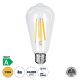 GloboStar® 99086 Λάμπα LED Long Filament E27 ST64 Αχλάδι 4W 840lm 360° AC 220-240V IP20 Φ6.4 x Υ14.5cm Θερμό Λευκό 2700K με Διάφανο Γυαλί - Pro Series 210lm/W - A Ενεργειακή Κλάση - 3 Χρόνια Εγγύηση