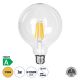 GloboStar® 99089 Λάμπα LED Long Filament E27 G125 Γλόμπος 7W 1470lm 360° AC 220-240V IP20 Φ12.5 x Υ13.8cm Θερμό Λευκό 2700K με Διάφανο Γυαλί - Pro Series 210lm/W - A Ενεργειακή Κλάση - 3 Χρόνια Εγγύηση