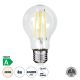 GloboStar® 99091 Λάμπα LED Long Filament E27 A60 Γλόμπος 4W 840lm 360° AC 220-240V IP20 Φ6 x Υ11cm Φυσικό Λευκό 4000K με Διάφανο Γυαλί - Pro Series 210lm/W - A Ενεργειακή Κλάση - 3 Χρόνια Εγγύηση