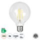 GloboStar® 99092 Λάμπα LED Long Filament E27 G95 Γλόμπος 4W 840lm 360° AC 220-240V IP20 Φ9.5 x Υ13.8cm Φυσικό Λευκό 4000K με Διάφανο Γυαλί - Pro Series 210lm/W - A Ενεργειακή Κλάση - 3 Χρόνια Εγγύηση