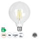 GloboStar® 99093 Λάμπα LED Long Filament E27 G125 Γλόμπος 4W 840lm 360° AC 220-240V IP20 Φ12.5 x Υ13.8cm Φυσικό Λευκό 4000K με Διάφανο Γυαλί - Pro Series 210lm/W - A Ενεργειακή Κλάση - 3 Χρόνια Εγγύηση