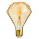 GloboStar® 99161 Λάμπα LED Long Filament E27 D90 DIAMOND Γλόμπος 4W 350lm 360° AC 220-240V IP20 Φ9 x Υ13.4cm Ultra Θερμό Λευκό 2200K με Μελί Γυαλί Dimmable - 3 Χρόνια Εγγύηση