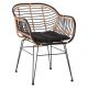 ΠΟΛΥΘΡΟΝΑ ALLEGRA HM5663.11 ΜΕΤΑΛ.ΣΚΕΛΕΤΟΣ-P.E.RATTAN ΜΠΕΖ-ΜΑΥΡΟ 58x59x81Υεκ